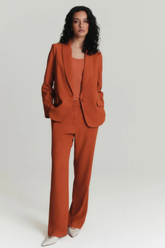 BLAZER DE ALFAIATARIA DOPAMINE CREPE PATOU VE26 MARROM GINGER