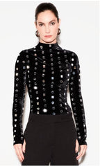 BLUSA SASHA VELUDO BORDADO