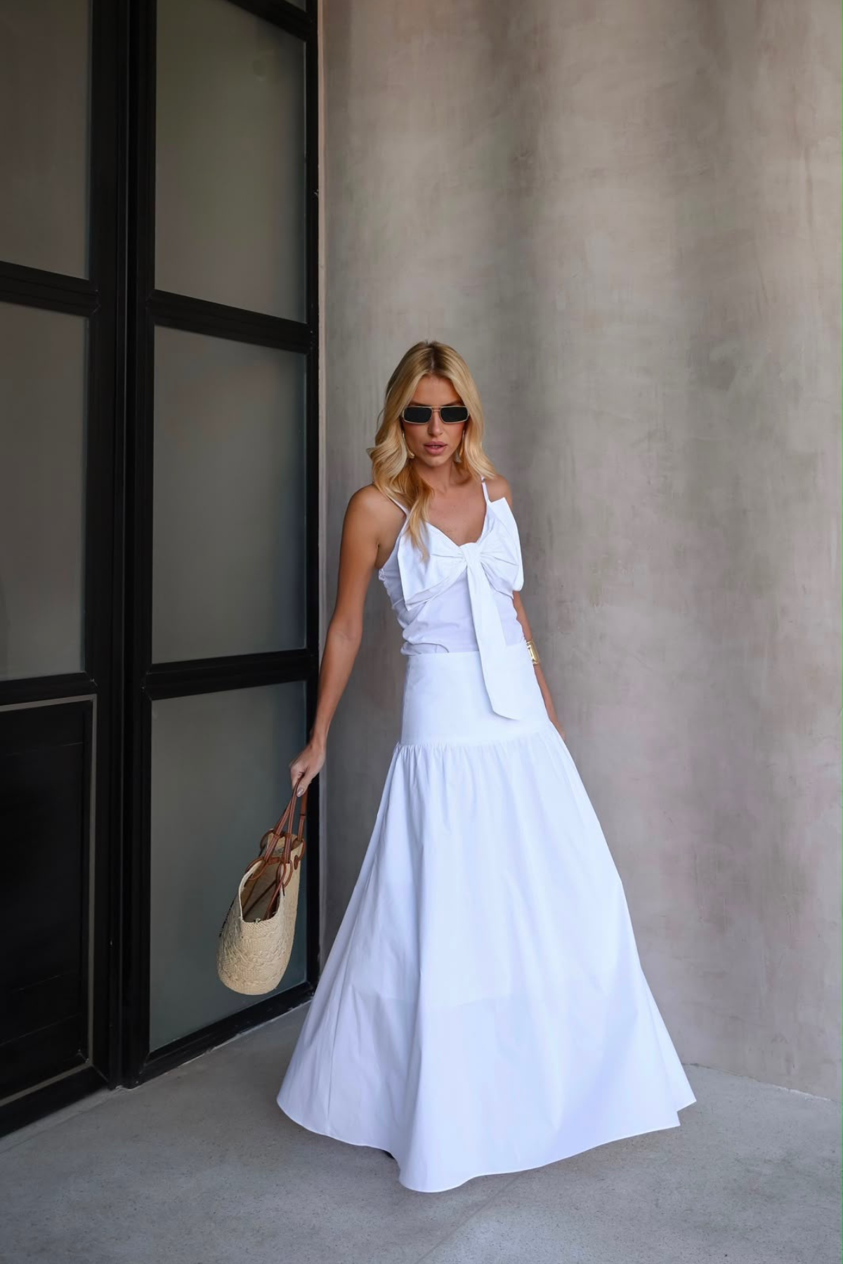 SAIA LONGA COM BOLSOS ZIPER LATERAL