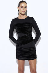 VESTIDO MADISON JERSEY E VELUDO CURTO